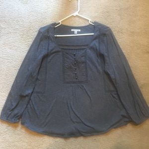 Gray Long sleeved Juniors Bohemian Top